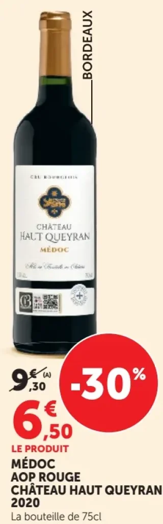 Vin Rouge Médoc AOP Rouge Château Haut Queyran 2020