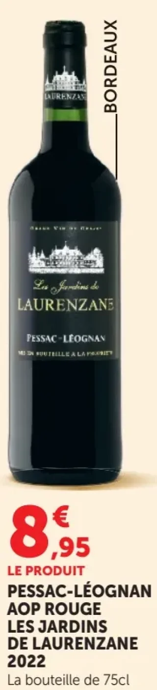 Vin Rouge Pessac-Léognan AOP Rouge Les Jardins de Laurenzane 2022