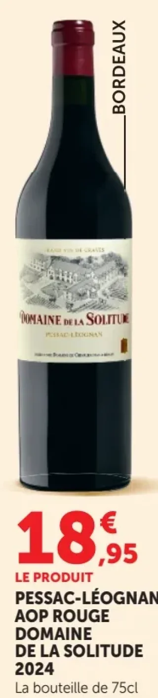 Vin Rouge Pessac-Léognan AOP Rouge Domaine de la Solitude 2024