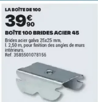 Semin Boîte 100 brides acier 45