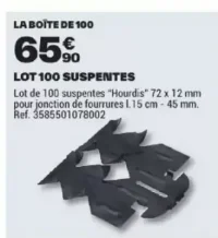 Semin Lot de 100 suspentes