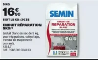 Enduit Réparation 5KG Semin