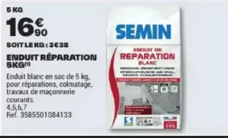 Enduit Réparation 5KG Semin