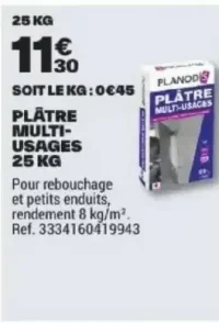 Plâtre Multi-Usages 25 KG Planodis