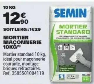 Mortier Maçonnerie 10KG Semin