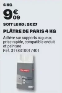 Plâtre de Paris 4 KG Toupret