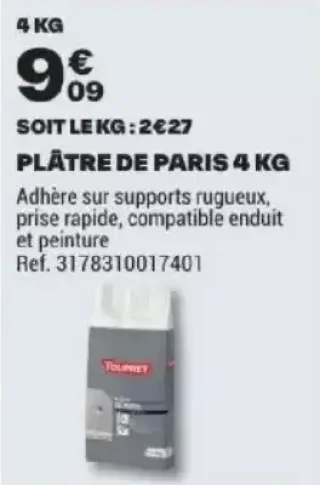 Plâtre de Paris 4 KG Toupret