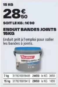 Enduit Bandes Joints 15KG Toupret