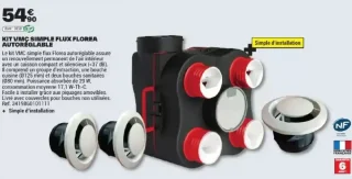 Kit VMC simple flux Florea autoréglable
