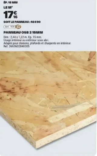 Panneau OSB 3 15mm