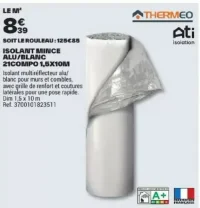Isolant mince alu/blanc 21compo Thermeo 1,5x10m