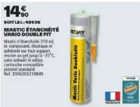 MASTIC ÉTANCHÉITÉ VARIO DOUBLE FIT