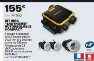 Kit VMC "Easyhome" autoréglable compact