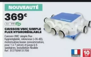 Caisson VMC simple flux hygroréglable