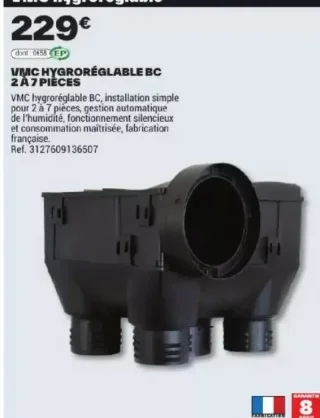 VMC hygroréglable BC 2 à 7 pièces