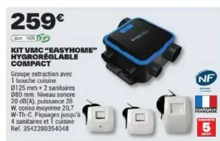 Kit VMC "Easyhome" hygroréglable compact