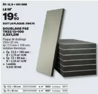 Doublage PSE TH32 13+100 Planodis 2,5x1,2m