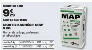 Mortier adhésif MAP 5 kg Placo