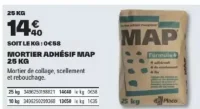 Mortier adhésif MAP 25 kg Placo