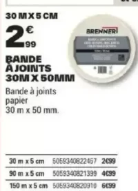 Bande à joints 30 m x 50 mm Brenner