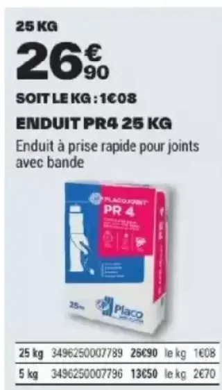 Enduit PR4 25 kg Placo