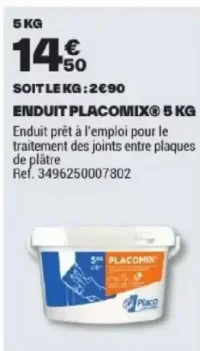 Enduit Placomix 5 kg Placo