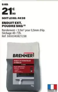 Brenner Enduit Ext. Poudre 5kg