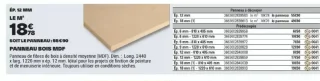 Panneau bois MDF