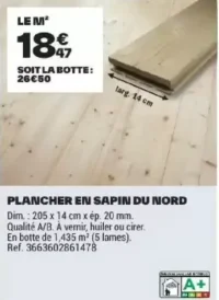 Plancher en sapin du nord