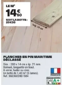 Plancher en pin maritime déclassé