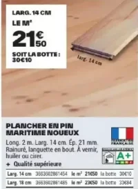 Plancher en pin maritime noueux