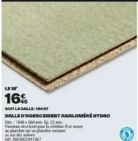 Dalle d'agencement aggloméré hydro