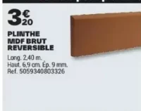 Plinthe MDF brut réversible