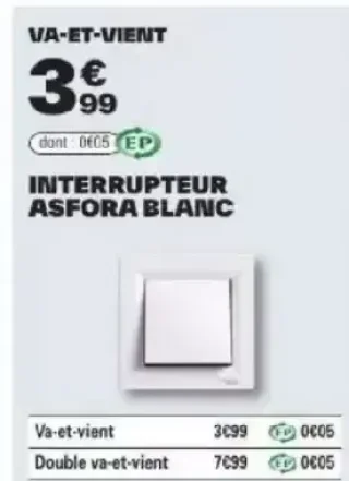 Schneider Electric INTERRUPTEUR ASFORA BLANC