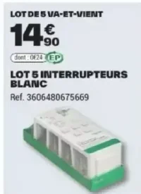 Schneider Electric LOT 5 INTERRUPTEURS BLANC
