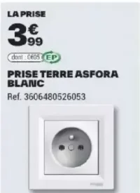 Schneider Electric PRISE TERRE ASFORA BLANC