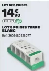 Schneider Electric LOT 5 PRISES TERRE BLANC