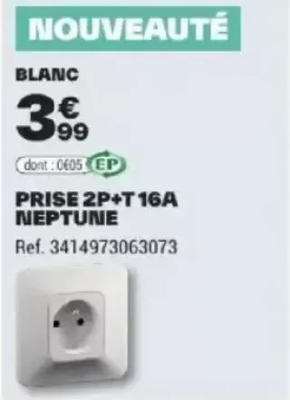 Legrand PRISE 2P+T 16A NEPTUNE