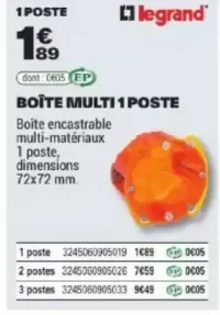 Boîte multi 1 poste Legrand
