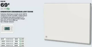 Radiateur céramique Loxy 500W