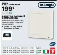 RADIATEUR CONNECTÉ COMETA 1000W DeLonghi