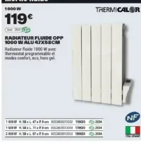 RADIATEUR FLUIDE OPP 1000 W ALU 47X58CM THERMICALOR