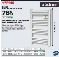 Sèche-Serviettes Megi 500 W Design Alu Bodner