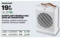 Soufflant Mobile OSC 2000 W Chauffage