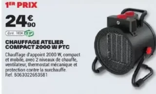 Chauffage Atelier Compact 2000 W PTC