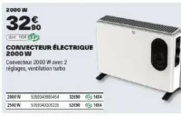 Convecteur Électrique 2000 W