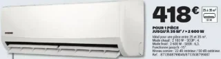 Monosplit Webber Jusqu'à 35 m² / 2 600 W