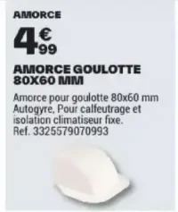 Amorce goulotte 80x60 mm