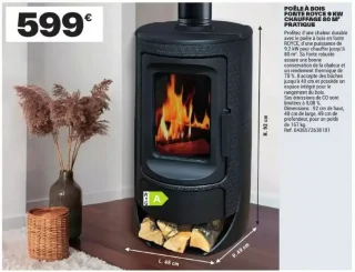 Poêle à bois fonte Royce 9 kW