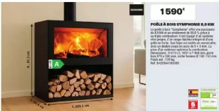 Poêle à bois Symphonie 8,9 KW